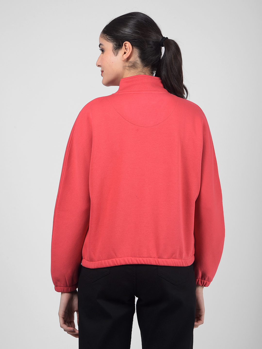 Numero Uno Women Pink Mock Neck Sweatshirts